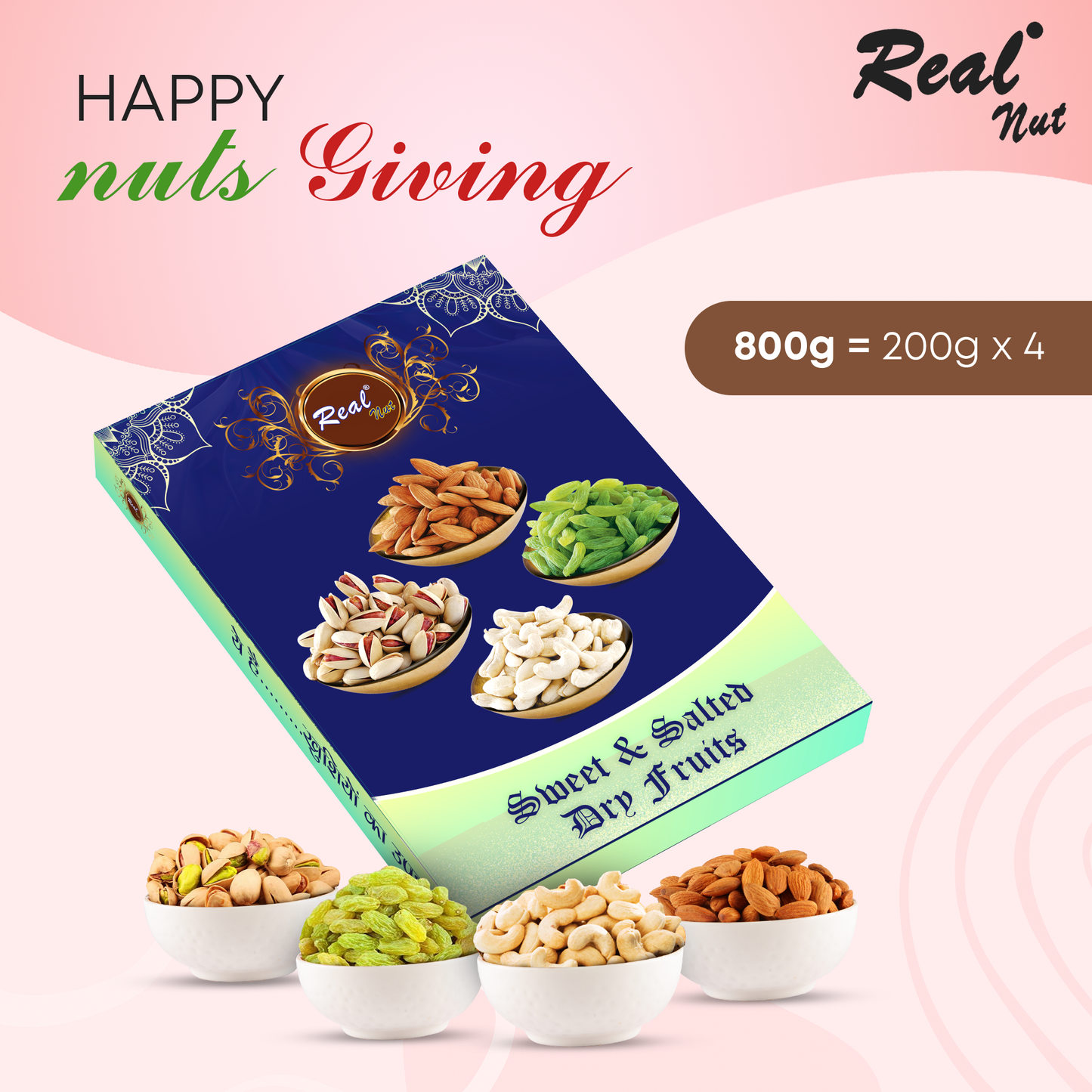Sweet and Salted Dry Fruits Gift Pack - 800g