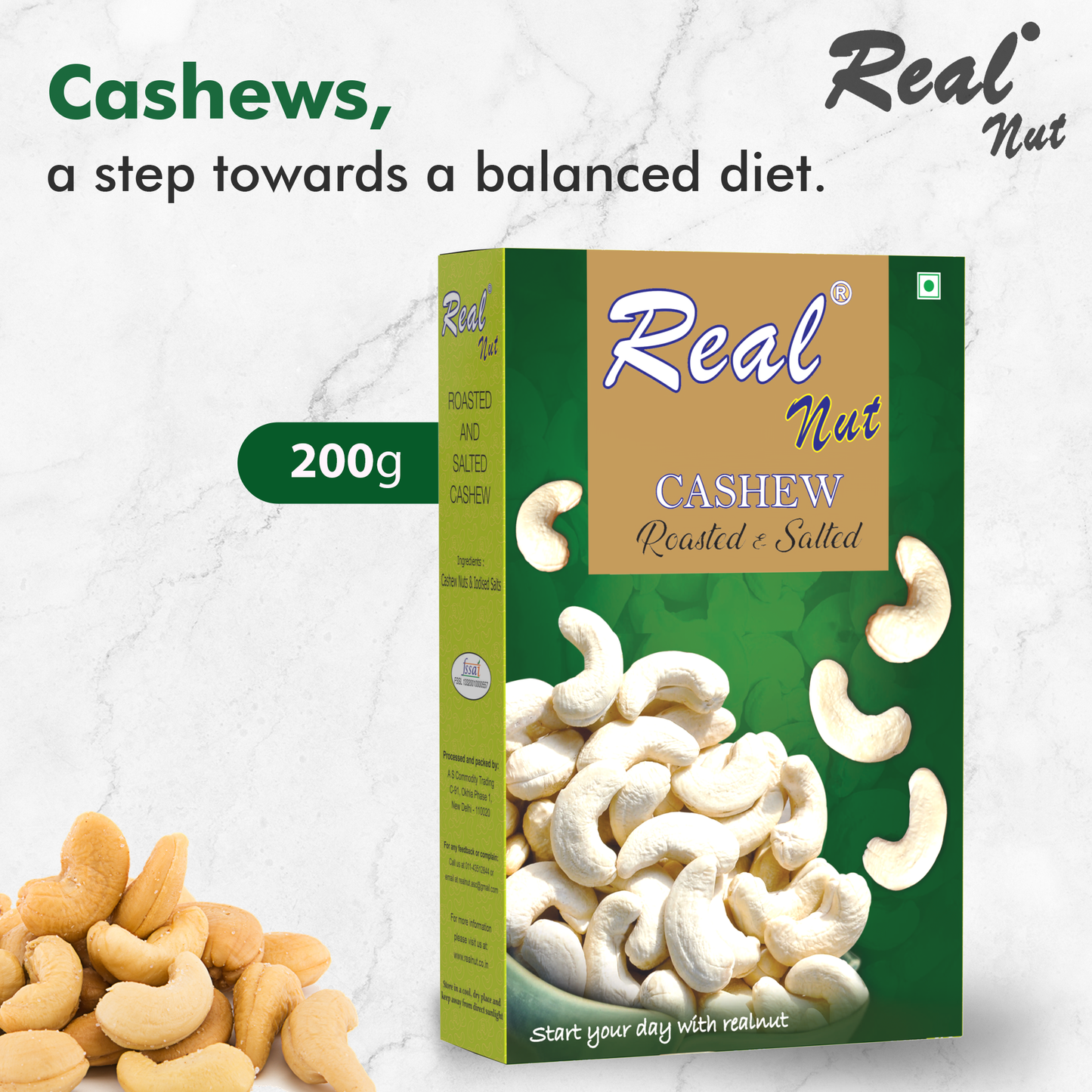 CASHEW ROASTED & SALTED (Green) 250g